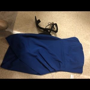 Blue bodycon mini dress